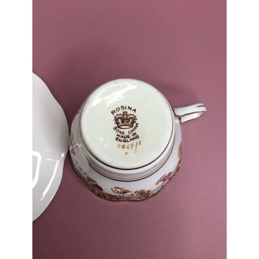 VINTAGE ROSINA DEMITASSE TEA COFFEE SET CUP & SAUCER SET ENGLAND FINE BONE CHINA